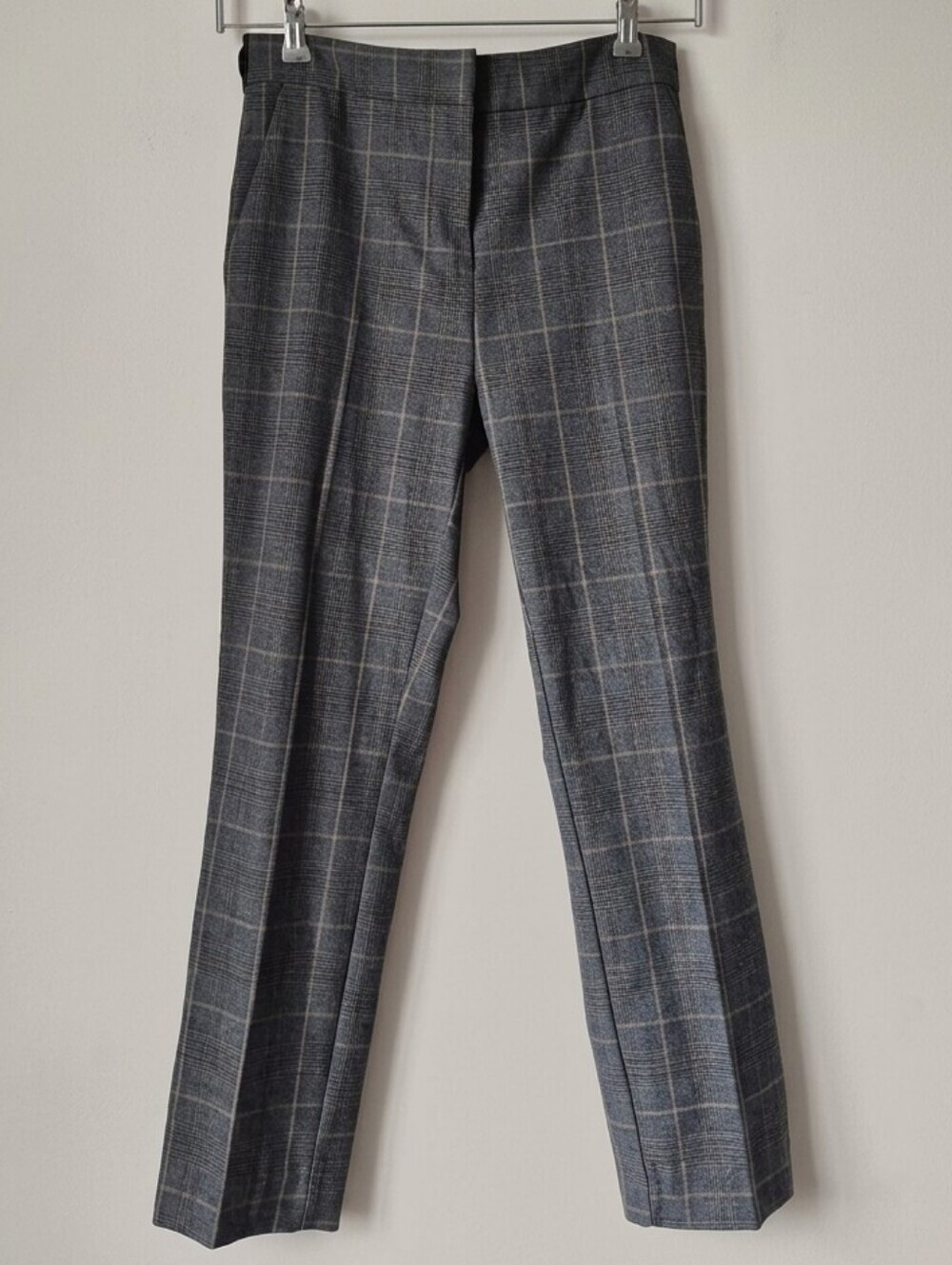 Zara Gray Windowpane Dress Pants